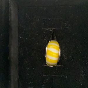 Pandora Yellow Candy Stripe Murano Charm